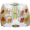 Colorful Glass Liquor Set with Matching Tray by Lily Art