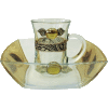 Brown Glass Mayim Achronim Set by Lily Art