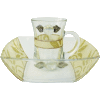 Pearl and Gold Glass Mayim Achronim Set by Lily Art