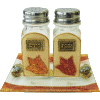 Colorful Glass Salt and Pepper Shakers with Matching Tray by Lily Art