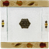 Colorful Pomegranate Square Glass Matzah Tray by Lily Art
