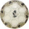 Blue Tulips Round Crystal Seder Plate by Lily Art