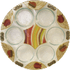 Colorful Pomegranate Round Crystal Seder Plate by Lily Art