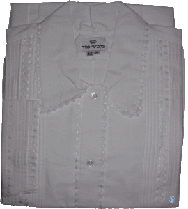 Extra-Pointy Lace Kittel of Permanent-Press Cotton or Linen - 22085