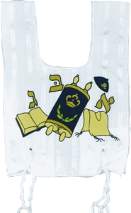 Kids' Poly-Cotton Arba Kanfot, Screen-Printed Sefer Torah