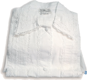 Eyelet Lace Kittel of Permanent-Press or Linen - S15