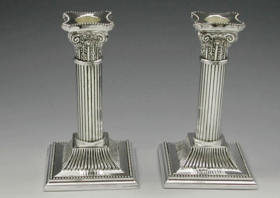 Pillar-Design Silver-Plated Elegant Candlesticks - 2 Sizes