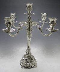 Traditional Five-Branch Silverplated Candelabra