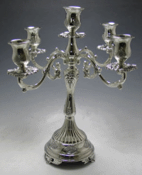 Five-Branch Silverplated Candelabra - 5-Lite