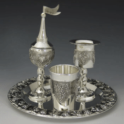 Grape Silverplated Havdalah Set with Tray