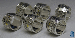 Jerusalem 6-Pc Napkin-Ring Set