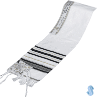 Acrylic Tallit with Black and Gold Stripes