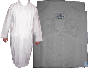 Pineapple-Emblem Kittel of Permanent-Press Cotton or Linen - 02085