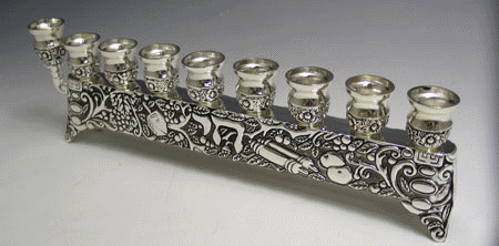Chai Silver-Plated Menorah without Stem - 1719