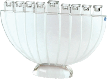 Semi-Circle Crystal Wall Menorah - 8023