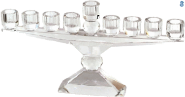 Crystal Menorah with Stem - 8021