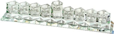 Flat Crystal Strip Menorah - 8020