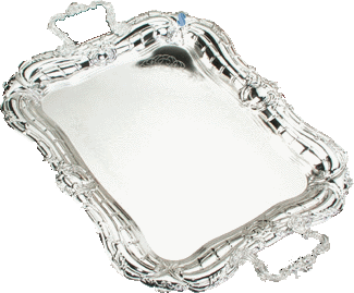 Rectangle Nickel Tray With and Without Handles - 15408