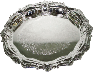 Oval Nickel Tray Without Handles - 15407