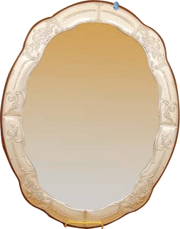 Oval Sterling Silver and Wood Mirror Tray - 04106