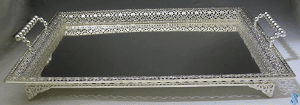Rectangle Silver-Plated Tray With Handles - 14080