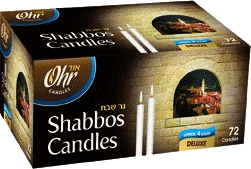 Traditional Elegant Shabbat Candles 72-Pack