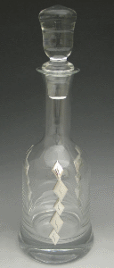 Crystal and Sterling Silver Decanter Bottle - 021