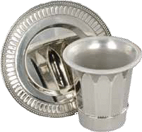 Fluted Nickel Plated Kiddush Cup Set