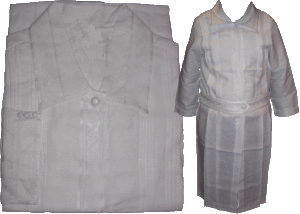 Atarah Ribbon Kittel with Pleats K15 - Permanent Press
