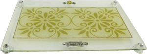 Pearl and Gold Art Challah Tray On Legs by Lily Art