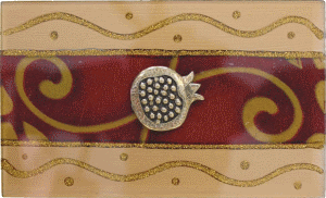 Burgundy Large Glass Match Box by Lily Art - Pomegranate
