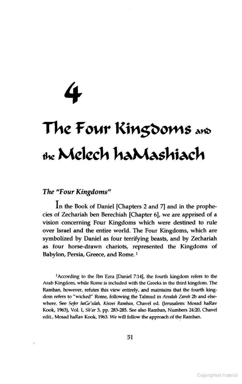 Page 51: The Four Kingdoms and the Melech Hamashiach
